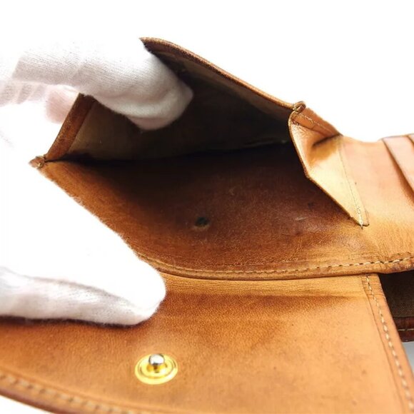 Celine Bi -fold Wallet Macadam Beige PVC x Leather Authentic USED - Picture 8 of 10